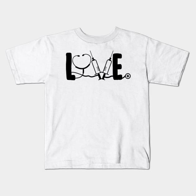 love nurse Kids T-Shirt by MZeeDesigns